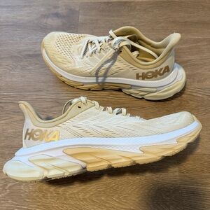 HOKA One One Women's Size 9 Almond Beige Clifton Edge Responsive Athletic Shoes